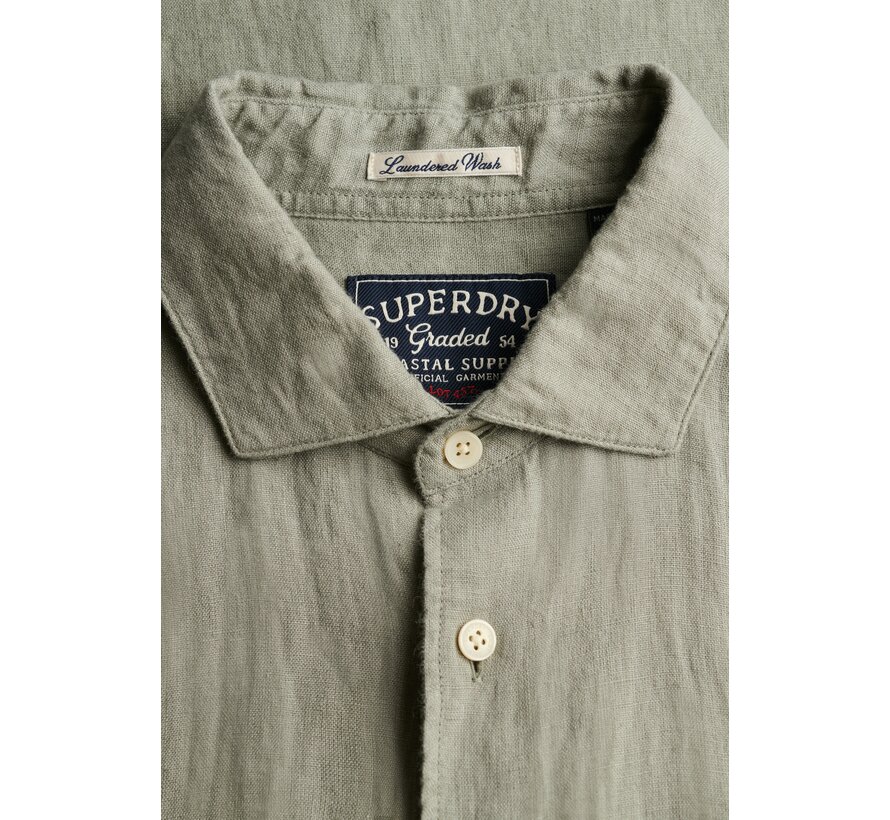 Korte Mouw Overhemd Riviera Linen Bay Green (M4011104A - J3C)