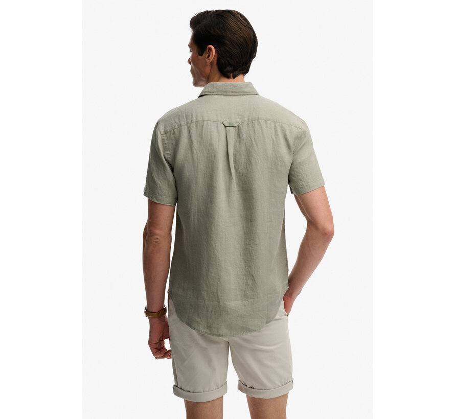 Korte Mouw Overhemd Riviera Linen Bay Green (M4011104A - J3C)