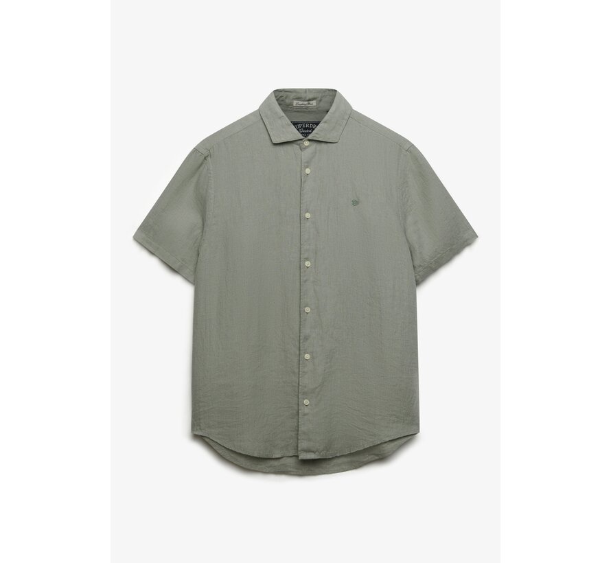 Korte Mouw Overhemd Riviera Linen Bay Green (M4011104A - J3C)
