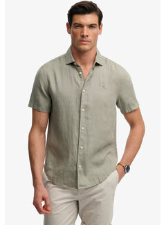 Superdry Korte Mouw Overhemd Riviera Linen Bay Green (M4011104A - J3C)