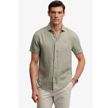 Superdry Korte Mouw Overhemd Riviera Linen Bay Green (M4011104A - J3C)