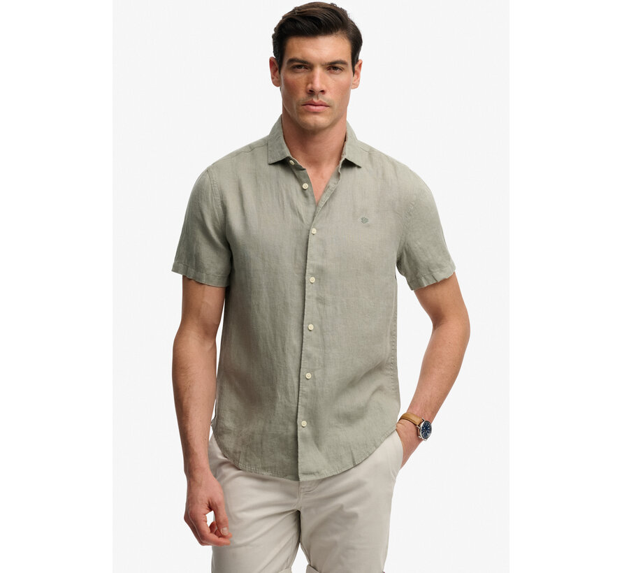 Korte Mouw Overhemd Riviera Linen Bay Green (M4011104A - J3C)