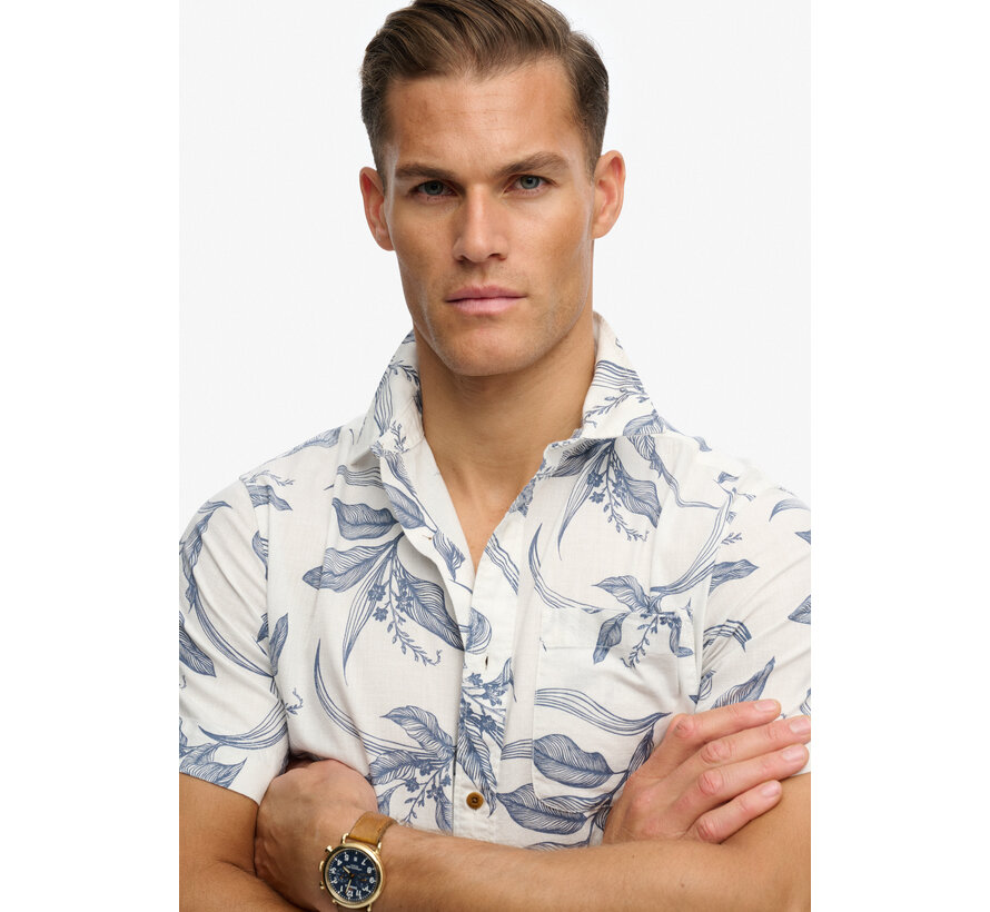 Korte Mouw Overhemd Vintage Loom Blue (M4011129A - KAM)