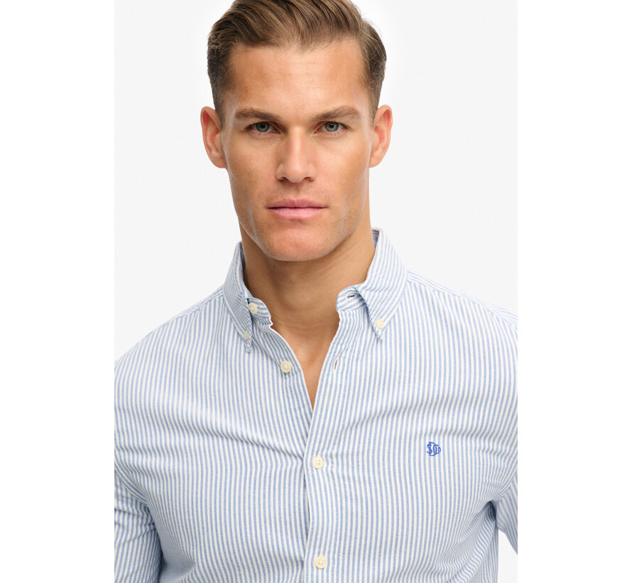 Overhemd Preppy Oxford Stripe Blue (M4011100A - D8U)