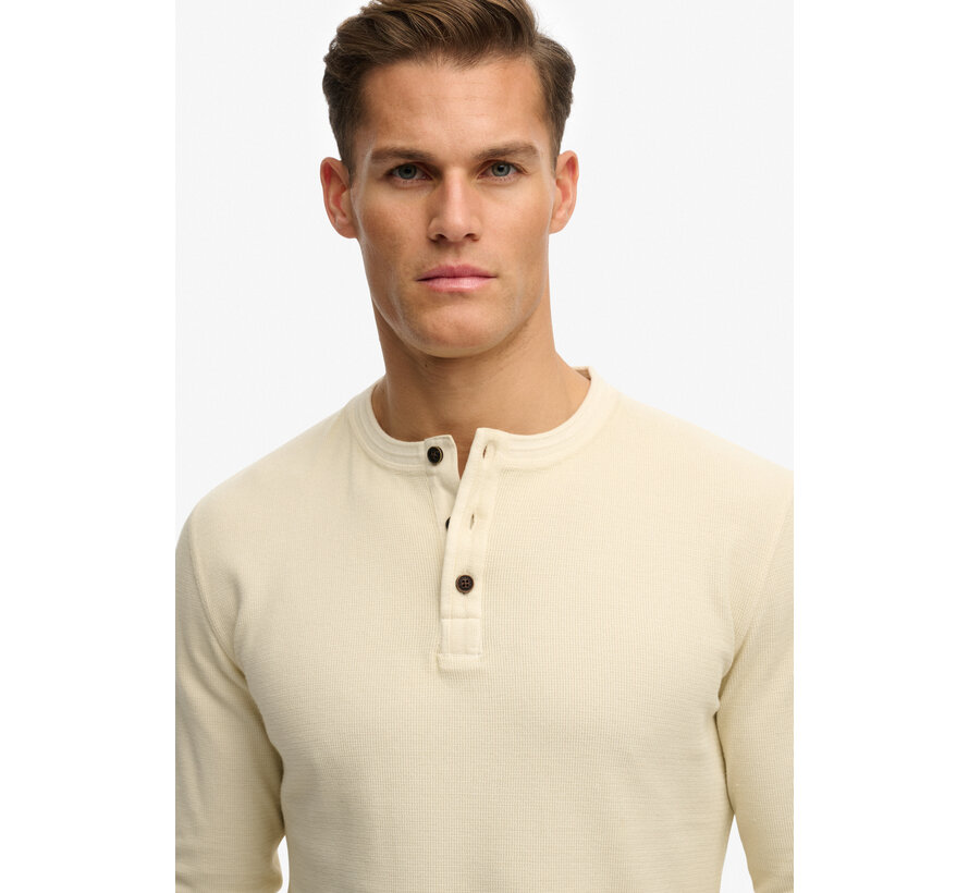 Longsleeve T-shirt Textured Grandad Beige (M6010956A - 1LG)
