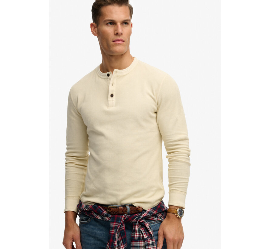 Longsleeve T-shirt Textured Grandad Beige (M6010956A - 1LG)