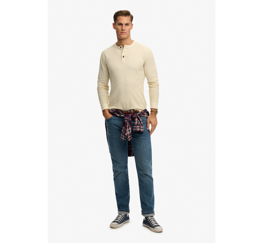 Longsleeve T-shirt Textured Grandad Beige (M6010956A - 1LG)