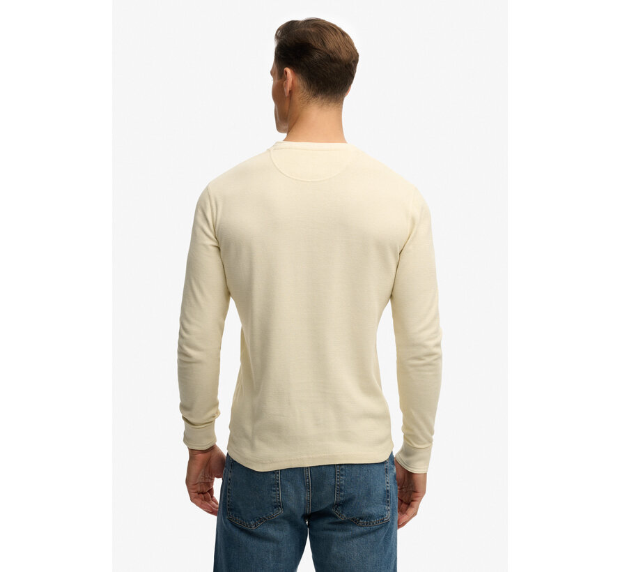 Longsleeve T-shirt Textured Grandad Beige (M6010956A - 1LG)