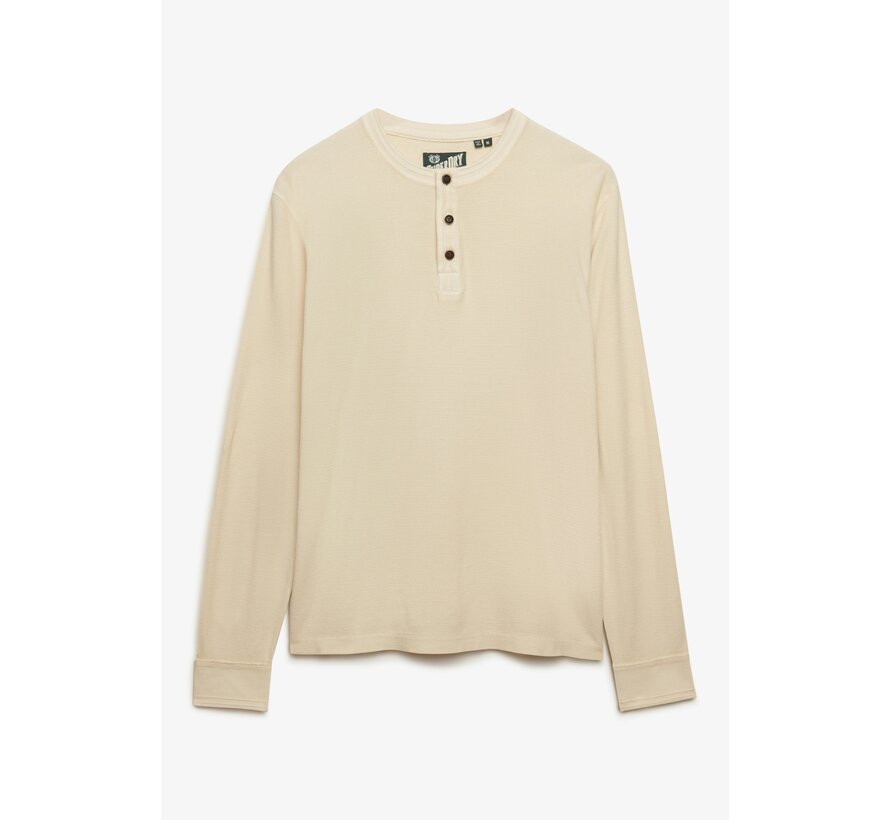 Longsleeve T-shirt Textured Grandad Beige (M6010956A - 1LG)