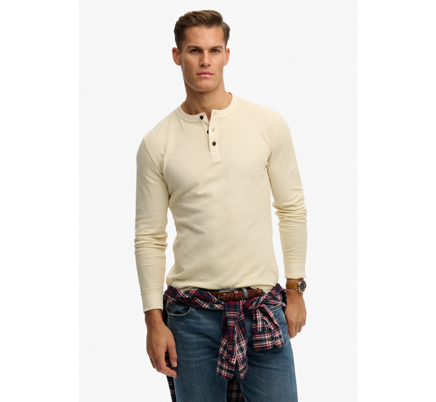 Longsleeve T-shirt Textured Grandad Beige (M6010956A - 1LG)