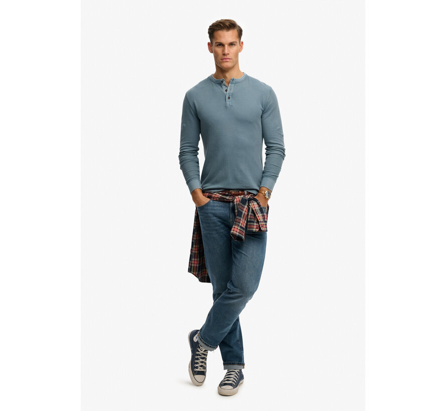 Longsleeve T-shirt Textured Grandad Blue (M6010956A - 7MN)