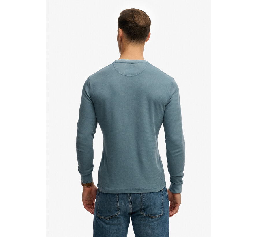 Longsleeve T-shirt Textured Grandad Blue (M6010956A - 7MN)