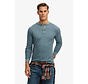 Longsleeve T-shirt Textured Grandad Blue (M6010956A - 7MN)