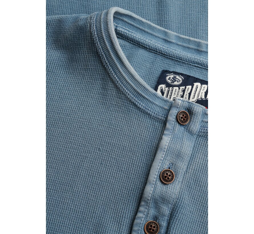 Longsleeve T-shirt Textured Grandad Blue (M6010956A - 7MN)