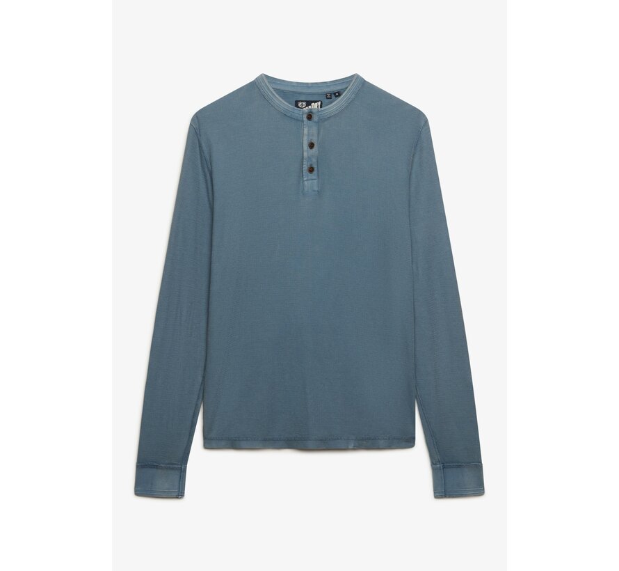 Longsleeve T-shirt Textured Grandad Blue (M6010956A - 7MN)