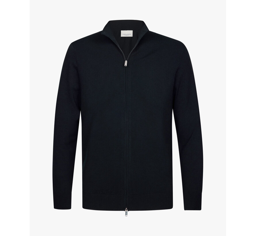 Profuomo	Vest Tencel Cardigan Full Zip Navy (PPXJ10009C)
