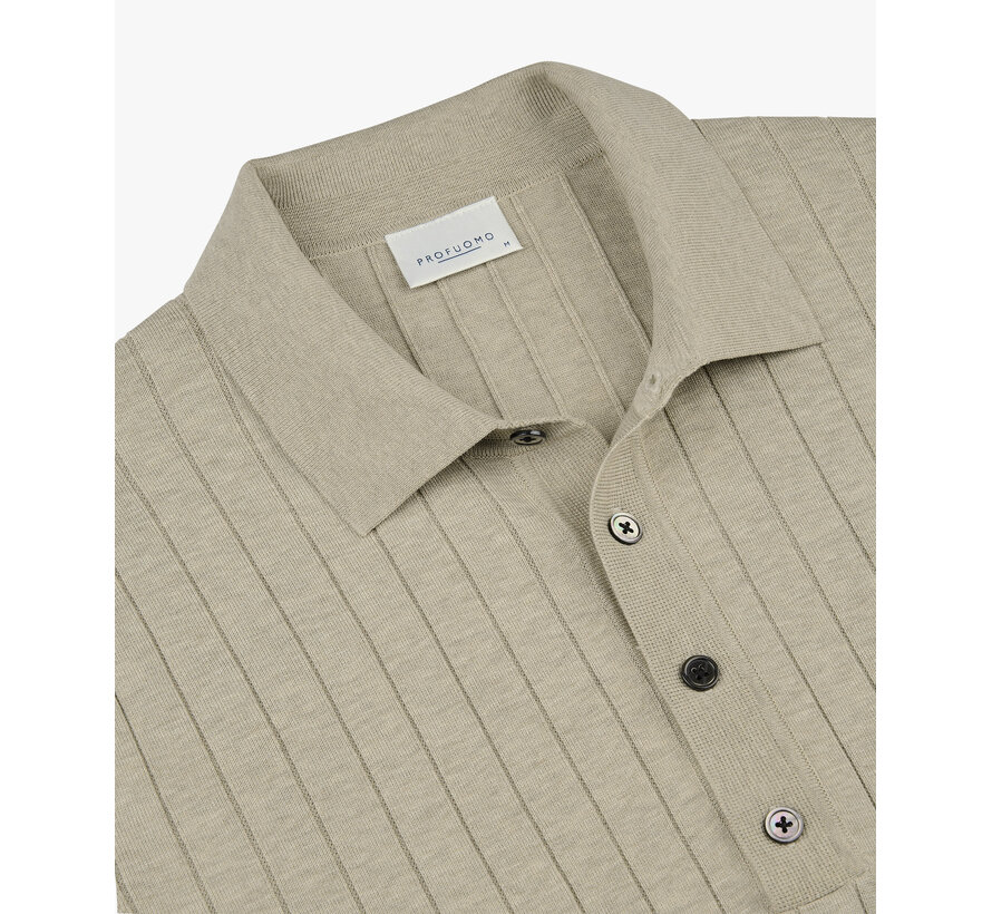 Profuomo Polo Longsleeve Knitted Beige (PPXJ10021C)