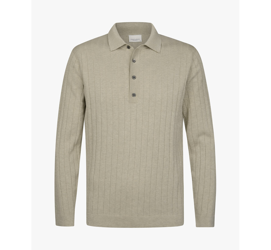 Profuomo Polo Longsleeve Knitted Beige (PPXJ10021C)