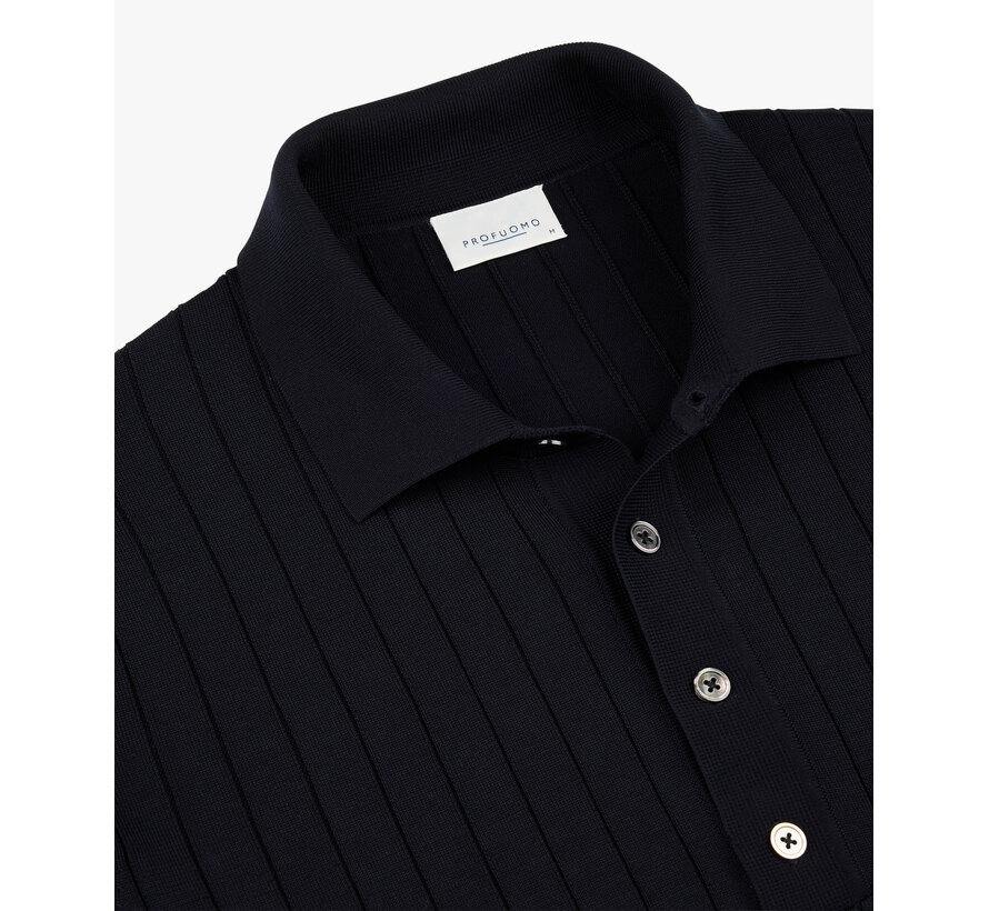 Polo Longsleeve Knitted Navy (PPXJ10021A)