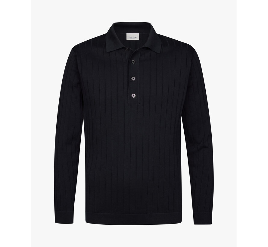 Polo Longsleeve Knitted Navy (PPXJ10021A)