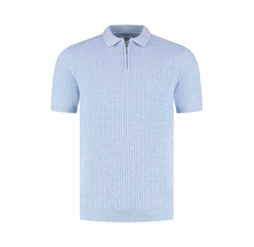Fellows United Polo Premium Structure Knit Light Blue (61.3665 - 119)