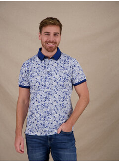 A Fish Named Fred Polo Flower Lines Cobalt (33.305 - 607)