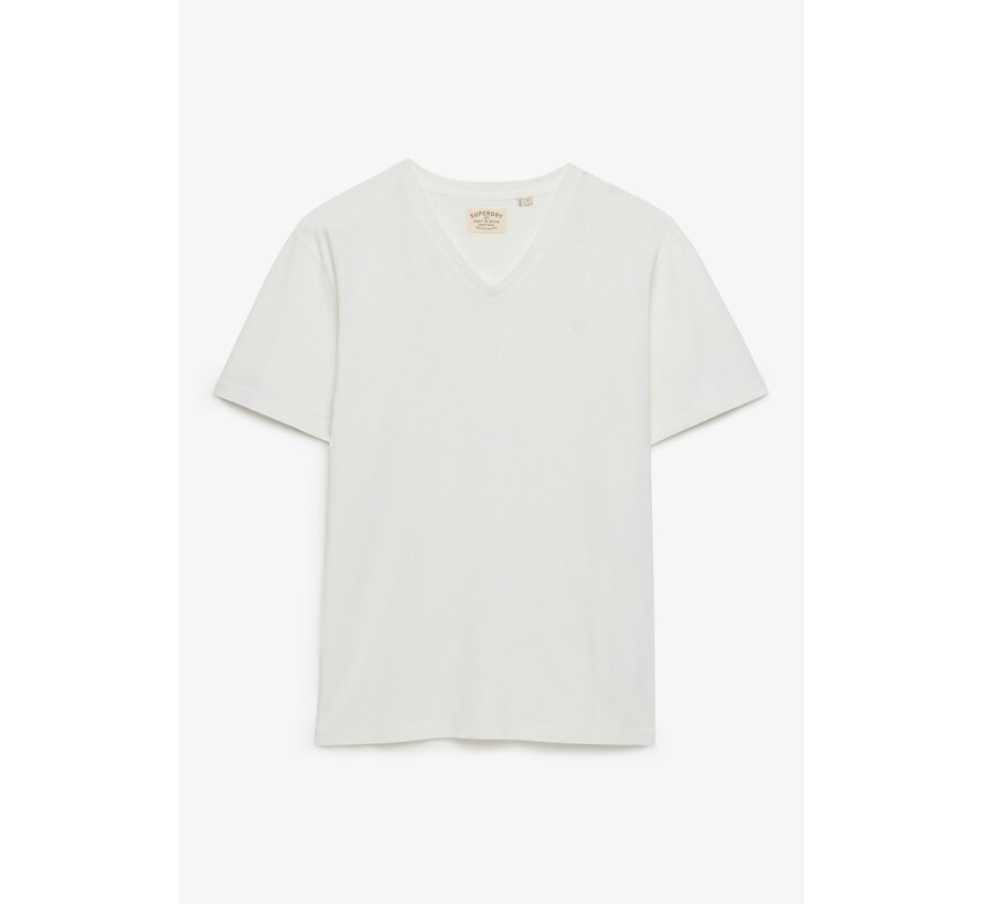 T-shirt Classic Cotton Linen Vee White (M1012391A - K3Y)