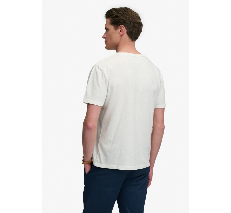 T-shirt Classic Cotton Linen Vee White (M1012391A - K3Y)