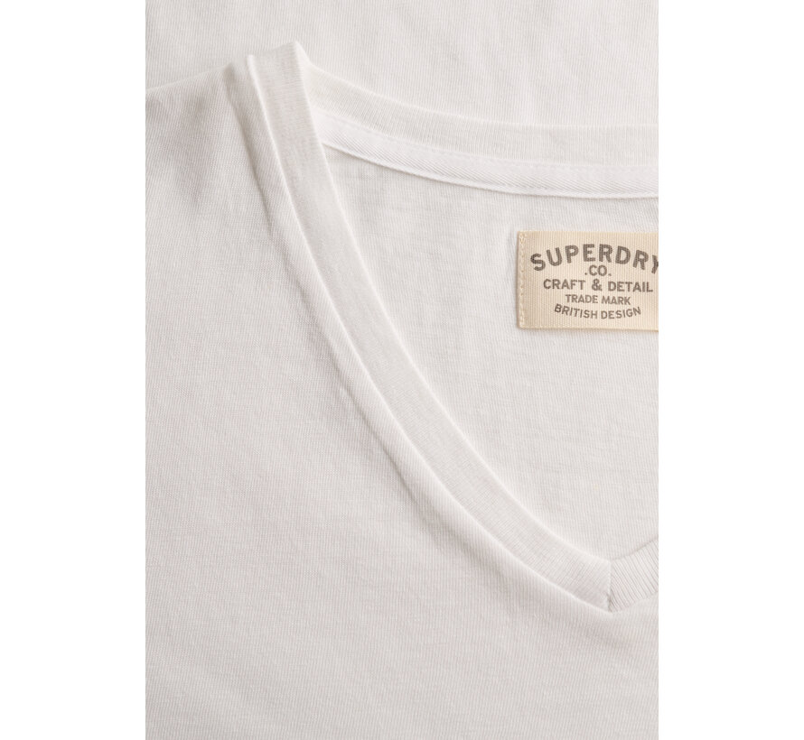 T-shirt Classic Cotton Linen Vee White (M1012391A - K3Y)