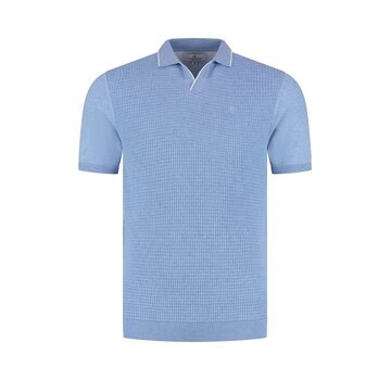 Fellows United Polo Premium Structure And Plated Front Light Blue (61.3662 - 119)