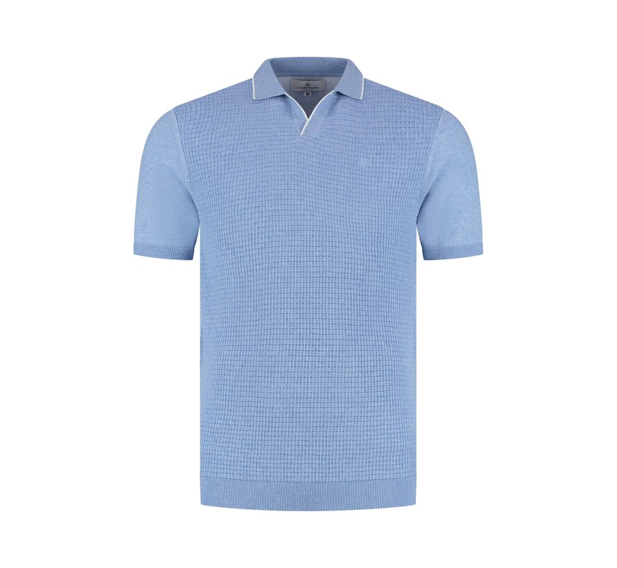 Fellows United Polo Premium Structure And Plated Front Light Blue (61.3662 - 119)