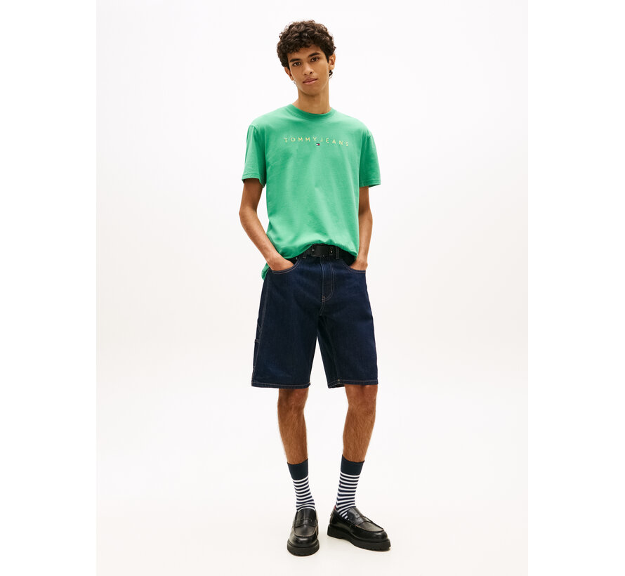 Linear T-shirt Logo Embroidery Jersey Green (DM0DM207440 -  0H9)