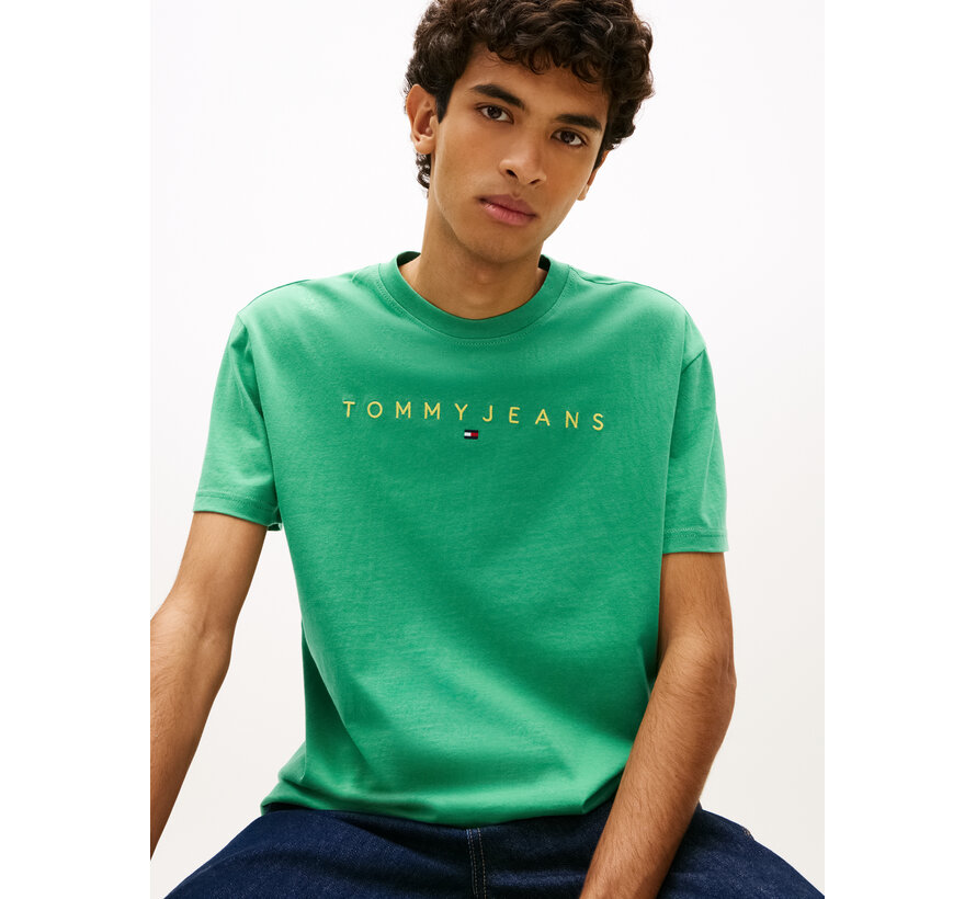 Linear T-shirt Logo Embroidery Jersey Green (DM0DM207440 -  0H9)