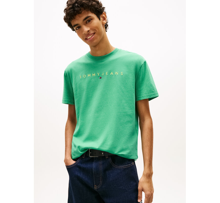 Linear T-shirt Logo Embroidery Jersey Green (DM0DM207440 -  0H9)