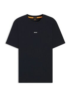 HUGO BOSS Orange T-shirt Stretch-Cotton With Logo Print Dark Blue (50473278 - 404)