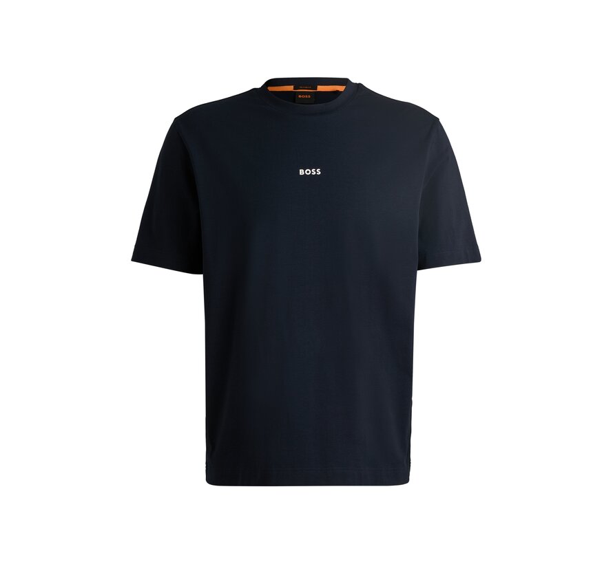 Hugo Boss Orange T-shirt Stretch-Cotton With Logo Print Dark Blue (50473278 - 404)