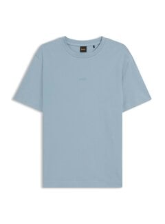 HUGO BOSS Orange T-shirt Stretch-Cotton With Logo Print Pastel Blue (50473278 - 458)