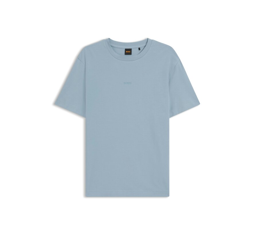 Hugo Boss Orange T-shirt Stretch-Cotton With Logo Print Pastel Blue (50473278 - 458)