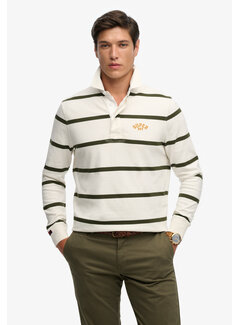 Superdry Superdry Rugby Sweater  Athletic White Stripe (M1110479A - J8L)