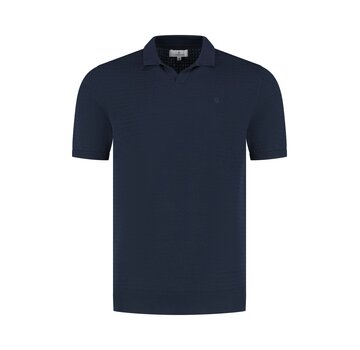 Fellows United Polo Knitted Premium Micro Cable Navy (61.3663 - 110)