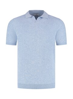 Fellows United Polo Knitted Premium Micro Cable Light Blue (61.3663 - 119)