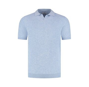 Fellows United Polo Knitted Premium Micro Cable Light Blue (61.3663 - 119)