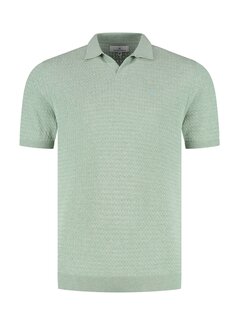 Fellows United Polo Knitted Premium Micro Cable Light Green (61.3663 - 178)