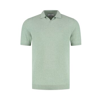 Fellows United Polo Knitted Premium Micro Cable Light Green (61.3663 - 178)