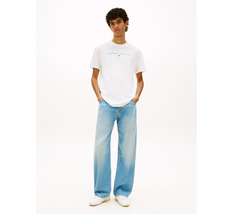 Tommy Hilfiger Linear T-shirt Logo Embroidery Jersey Ecru (DM0DM207440 - L5Y)