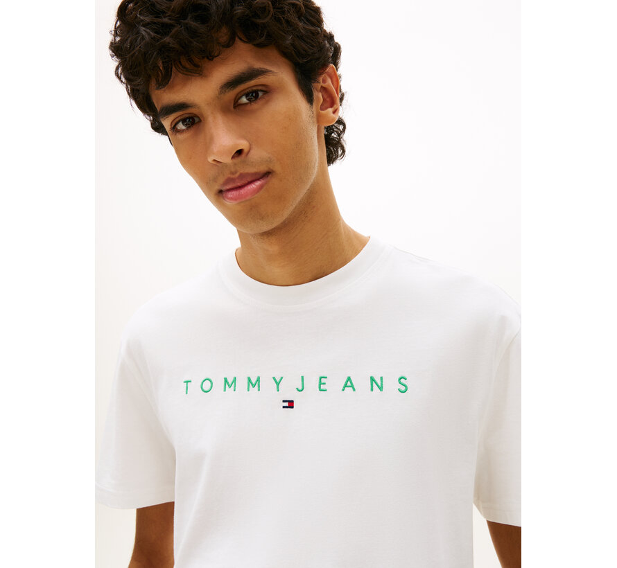 Tommy Hilfiger Linear T-shirt Logo Embroidery Jersey Ecru (DM0DM207440 - L5Y)