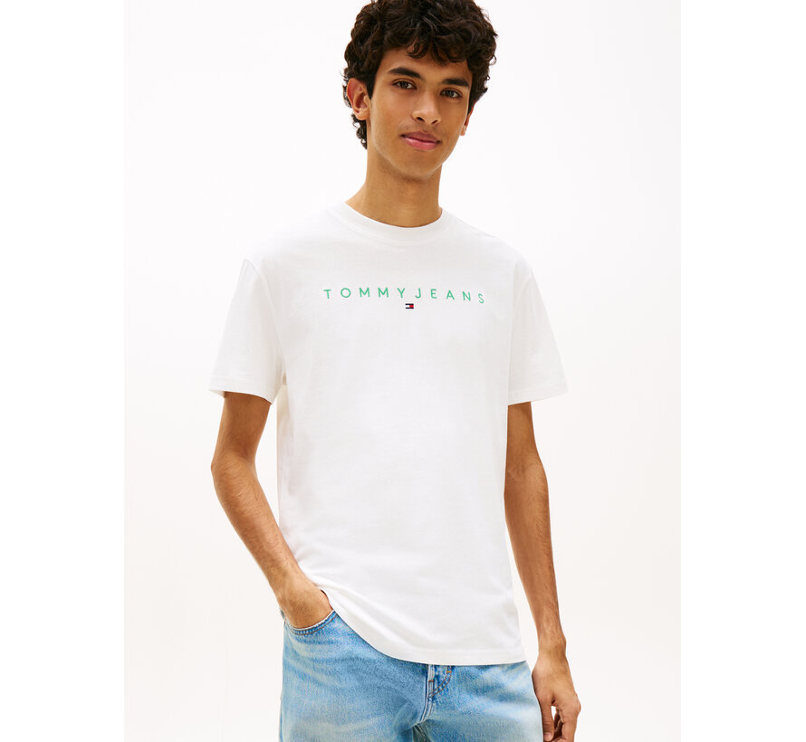 Linear T-shirt Logo Embroidery Jersey Ecru (DM0DM20744 - L5Y)