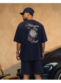 Baron Filou Baron Filou T-shirt SS26 Oversized Backprint No Rush Navy Blue