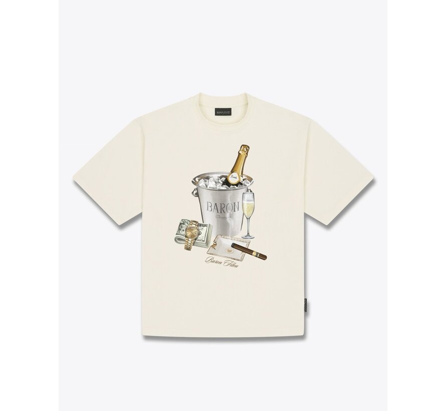 T-Shirt SS26 Oversized Backprint Baron Beach BIll Off-White