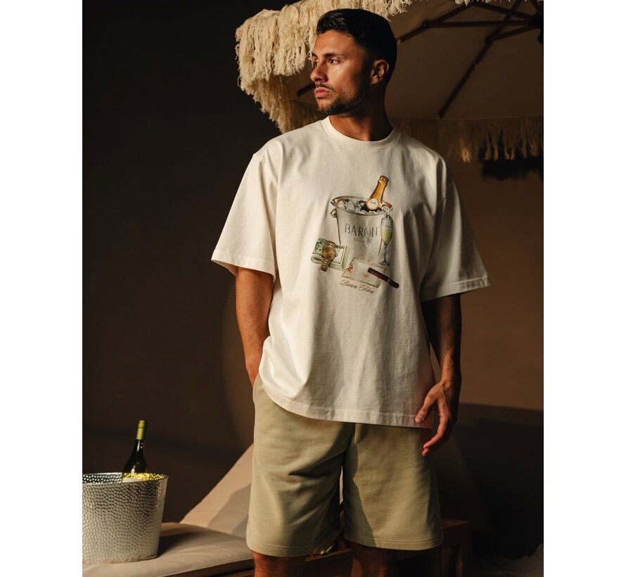 T-Shirt SS26 Oversized Backprint Baron Beach BIll Off-White